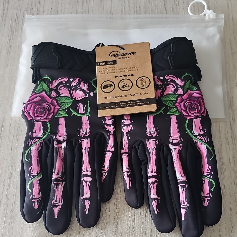 Pink Skeleton Gloves